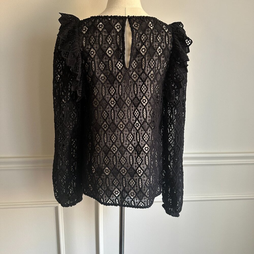 Sézane Salina blouse in black ~ size FR38, pre-owned! - Picture 3 of 7